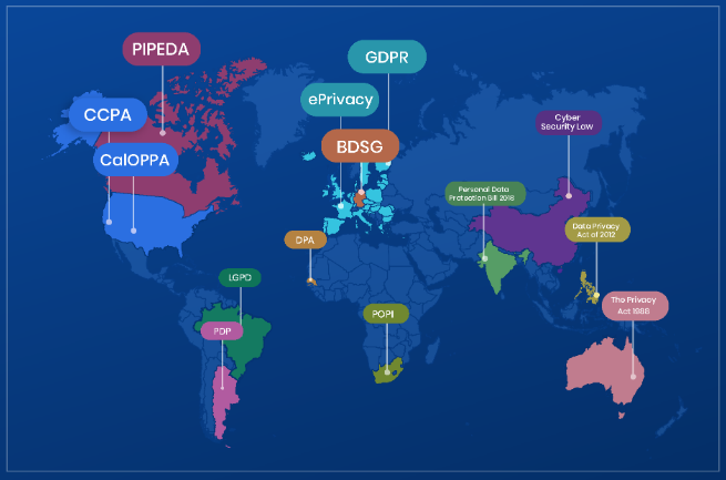  Data privacy laws around the world - Source: Telemessage 