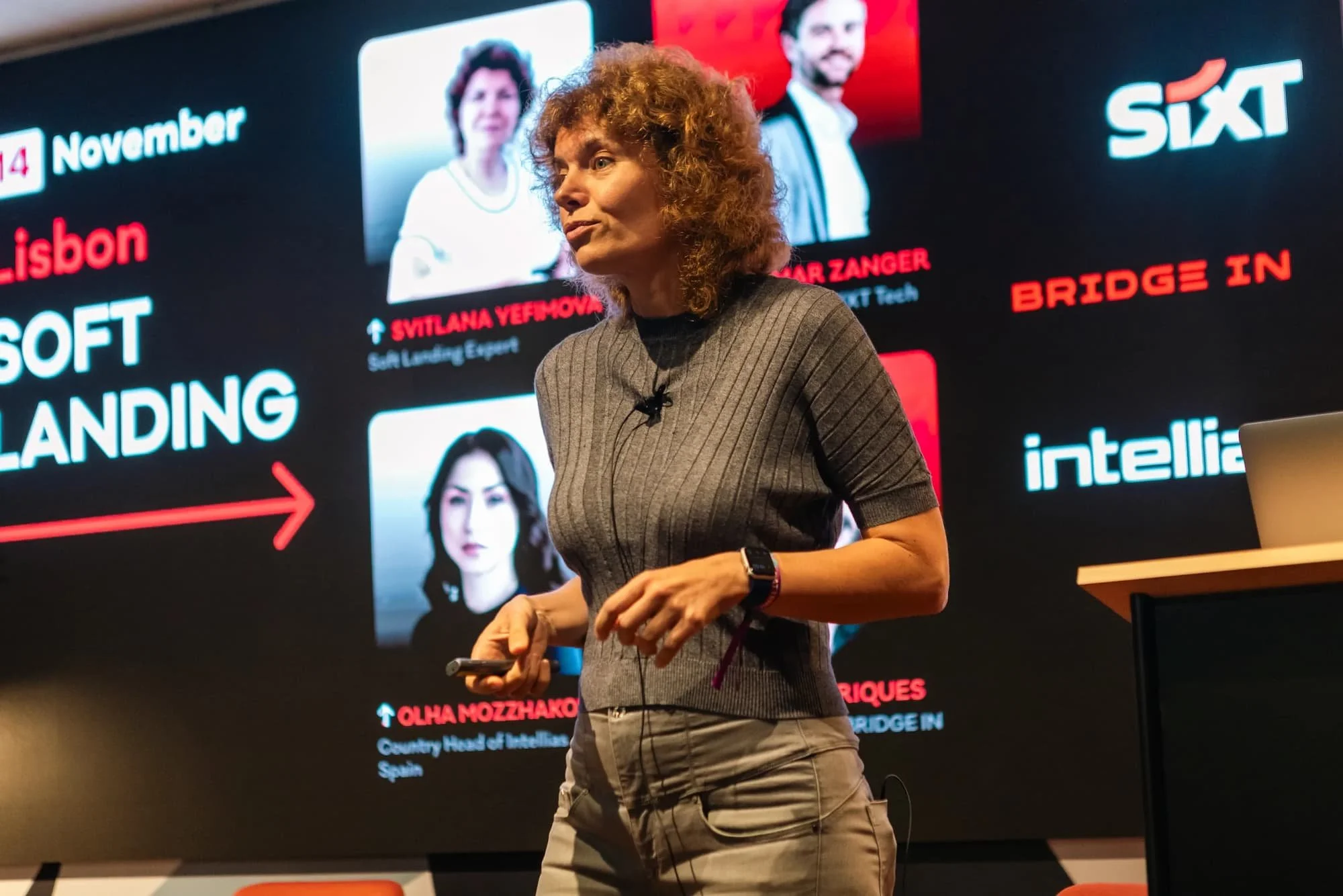  Svitlana presenting the Soft Landing event | Image source: CO:next 